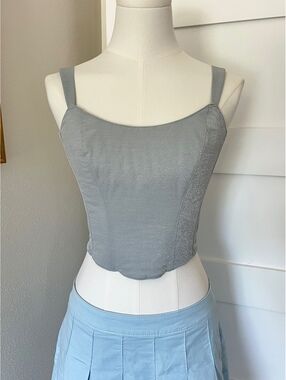 Vintage 90s Victoria’s Secret Gold Label Silver Shimmer Corset Top